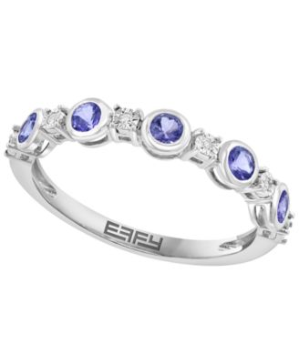 Emerald (3/8 ct. t.w.) & Diamond (0.02 ct. t.w.) Ring in Sterling Silver (Also Available in Tanzanite & Ruby)