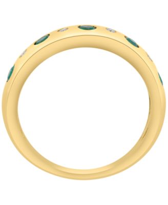 Emerald (1/3 ct. t.w.) & Diamond (0.03 ct. t.w.) Ring in 14k Yellow Gold