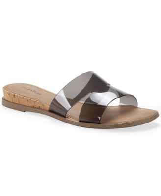 Women's Emmaa Vinyl Two Band Flat Sandals