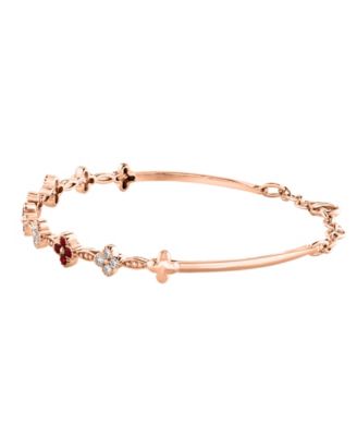 Ruby (1/2 ct. t.w.) & Diamond (1/3 ct. t.w.) Bangle Bracelet in 14k Rose Gold