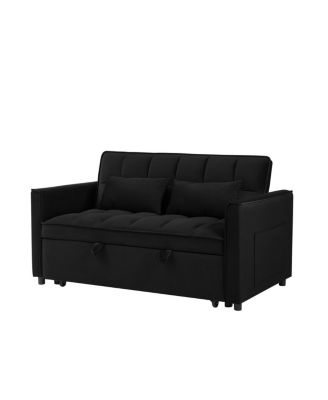 55-inch 3-in-1 Convertible Sofa Bed with Adjustable Back and Storage