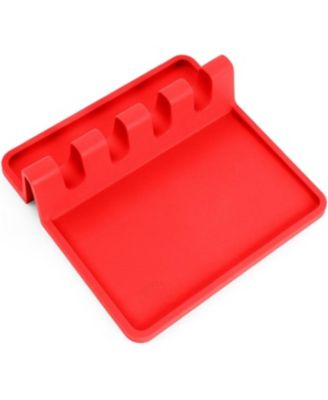Silicone Kitchen Utensil Rest with Drip Pad for Multiple Utensils