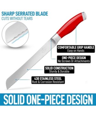 Serrated Bread Knife - Stainless Steel Bread Knife for Homemade Bread, Cake, Bagel