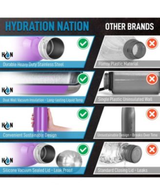 Double Wall Insulated Metal Water Bottle For Hot & Cold Drinks with Leak-proof Lid (25oz)