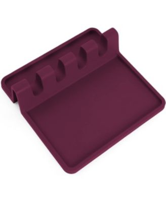Silicone Utensil Rest w/ Drip Pad, Heat-Resistant Spoon Holder