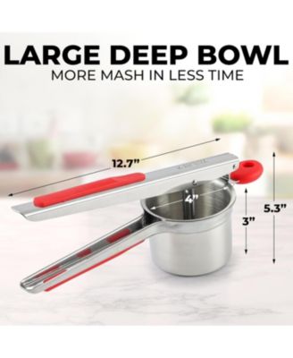 Premium Large 15oz Potato Masher and Ricer Kitchen Tool (3 Discs)