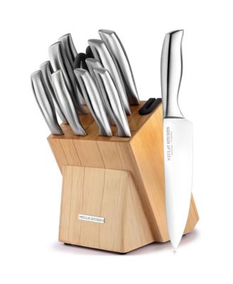 12 Piece Ultra Sharp Kitchen Knife Set with Block and Sharpener