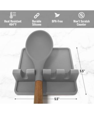 Silicone Utensil Rest with Drip Pad for Multiple Utensils