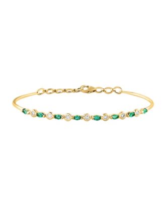 Gemstone (3/4 ct. t.w.) & Diamond (1/5 ct. t.w.) Tennis Bracelet in 14k White Gold (Also in Rose Gold and Yellow Gold)