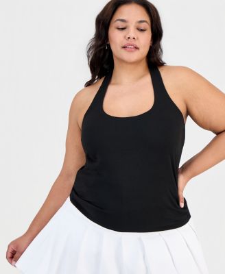 Plus Size Halter Neck Sleeveless Top