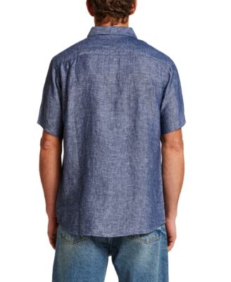 Men's Regular-Fit Solid Button-Down 100% Linen Shirt