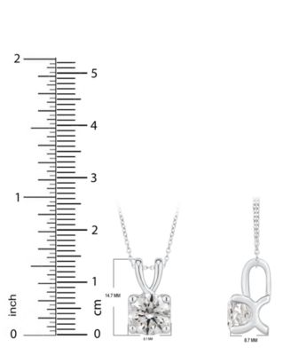 GIA Certified Diamond Solitaire 18" Pendant Necklace (1 1/2 ct. t.w.) in 14K White Gold