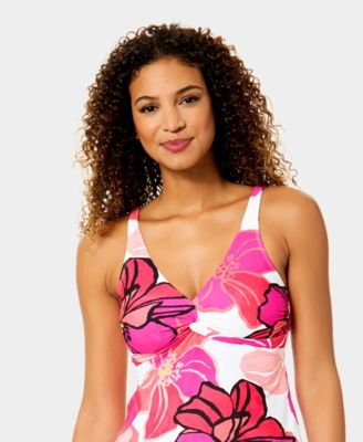 Women's Front Flounce Printed Tankini Top