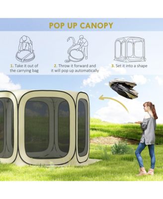 11ft Pop Up Screen Tent, UPF50+ Camping Gazebo w/ Carry Bag,