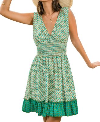 Women's Modern Ingenue Geo Mini Beach Dress