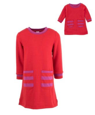 Toddler Girls Matching Doll Long Sleeve Tunic Sweatshirt Dress