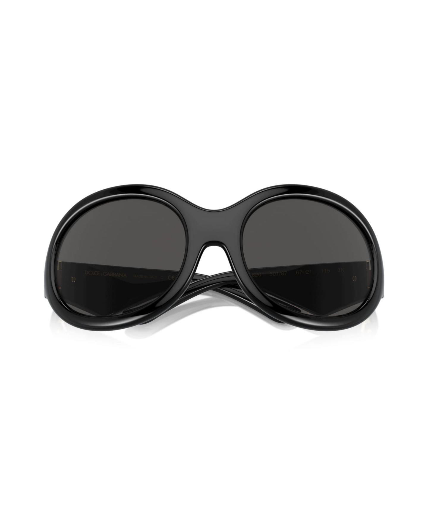 Женские солнцезащитные очки Dolce&Gabbana Oval Sunglasses, DG6201, цвет: Чёрный — фото 5