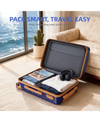 3 Piece Hardshell Luggage Set with Spinner Wheels TSA Lock and Aluminum Telescopic Handle