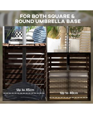 Outdoor Storage Box for Umbrella Base, Wooden End Table