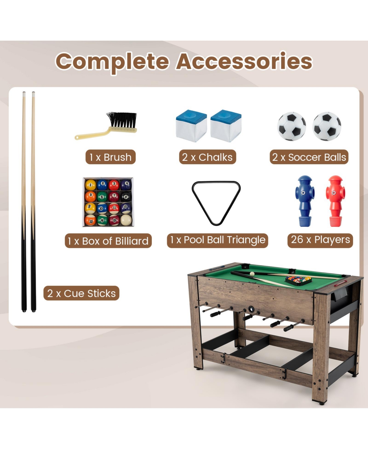 Mecale 2-in-1 Swivel Foosball and Pool Combo Game Table