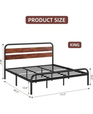Bed Frame with Headboard and Footboard, with Under Bed Storage, All-Metal Support System, No Box Spring Needed, Easy Assembly