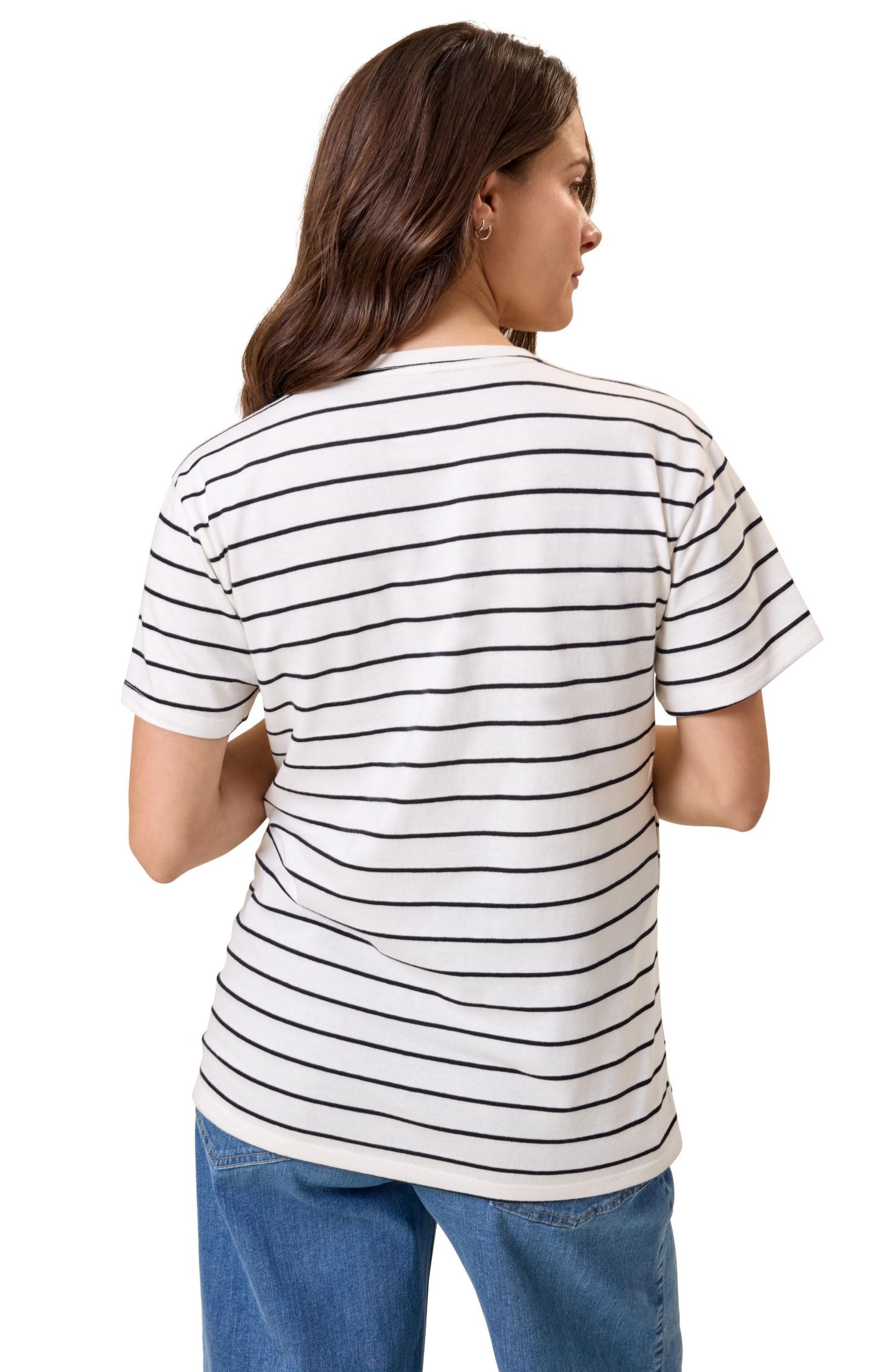 Maternity Relaxed Cotton Scoop Neck Nursing Tee