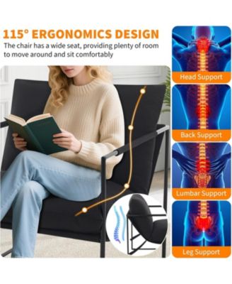 Sling Accent Chair with Metal Frame and Foam Cushion