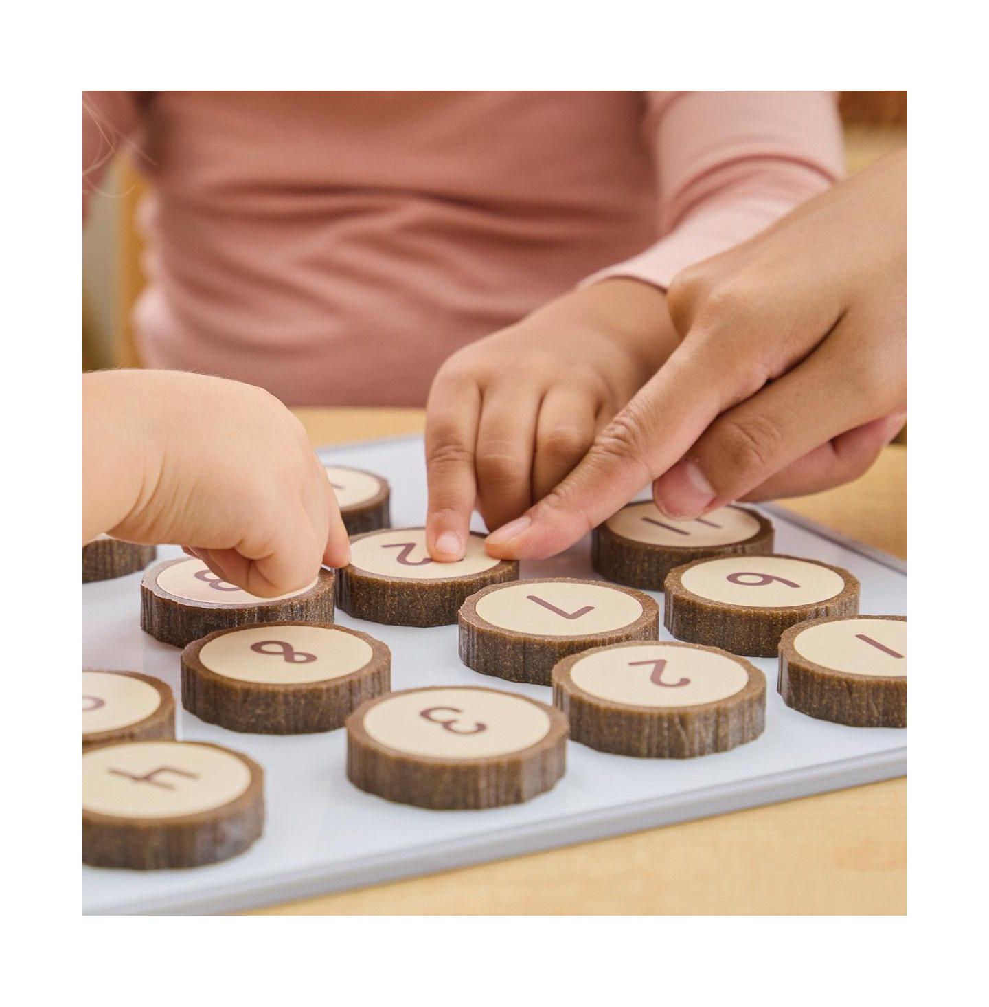 Детские игрушки Kaplan Early Learning Magnetic Wood Cookie Counters, Number Recognition, 21-Piece Set, Ages 18 Months+, цвет: Коричневый — фото 4