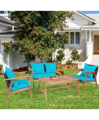 8 Piece Patio Conversation Set Outdoor Furniture Set  w/ Cushion