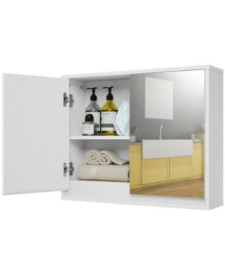 Bathroom Mirrored Medicine Cabinet, 2-Door Wall Mount
