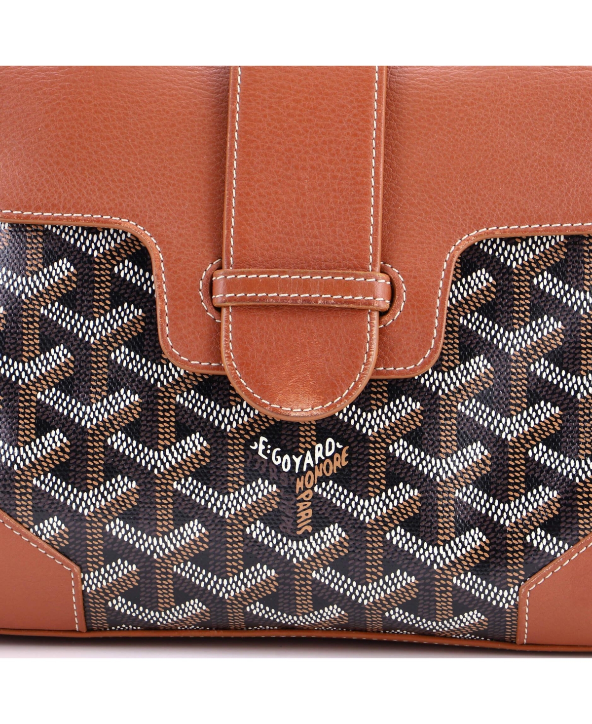 Pre-Owned Goyard Mini Saigon Top Handle Bag Coated Canvas with Leather
