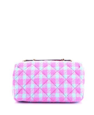 East West Medusa Icon Chain Flap Bag Quilted Tweed