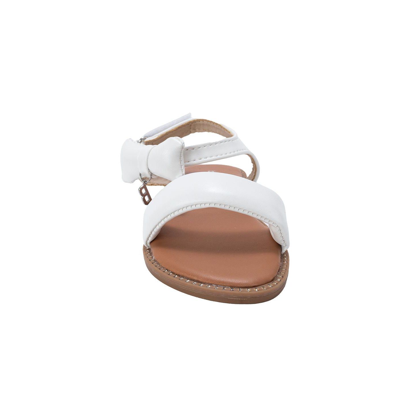Сандалии Bebe Fashion Sandals - Dressy Shoes with Puffy Bow and Hanging Logo Charm для девочек, цвет: Белый — фото 4
