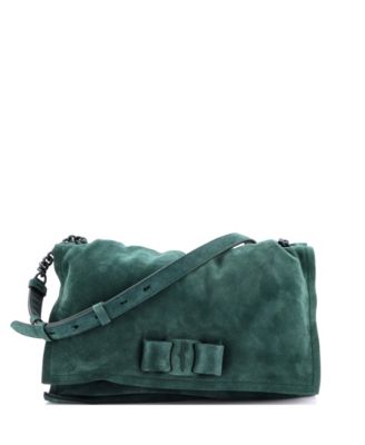 Medium Viva Bow Flap Bag Suede
