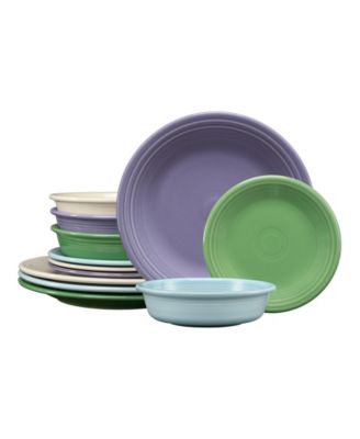 Lavender Bloom Classic Rim 12-Pc. Dinnerware Set, Service For 4