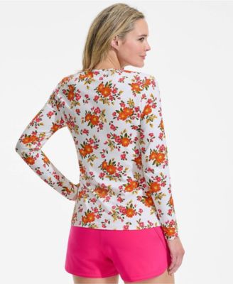 Plus Size SunShade UPF 50 Long Sleeve Rash Guard Swim Tee