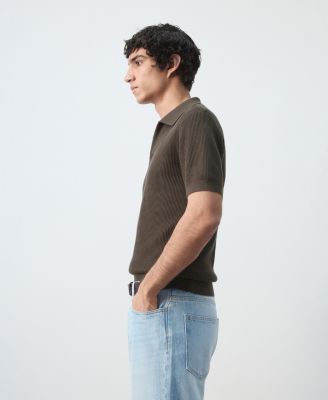Men's Cotton Knitted Structure Polo Shirt