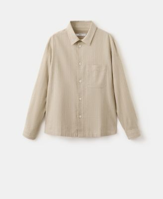 Men's Linen and Cotton Blend Striped Shirt