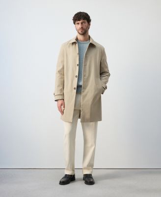 Men's Water-Repellent Pockets Trench Coat