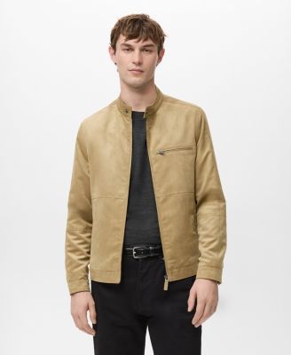 Men's Suede-Effect Biker Jacket