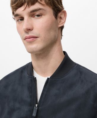 Men's Suede-Effect Bomber Jacket