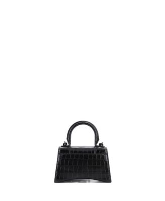 XS Hourglass Top Handle Bag Embossed Leather