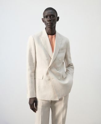 Men's Amalfi Linen Slim-Fit Double-Breasted Suit Blazer