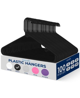 100 Pack Plastic Hangers – Non-Slip, Space-Saving, Durable