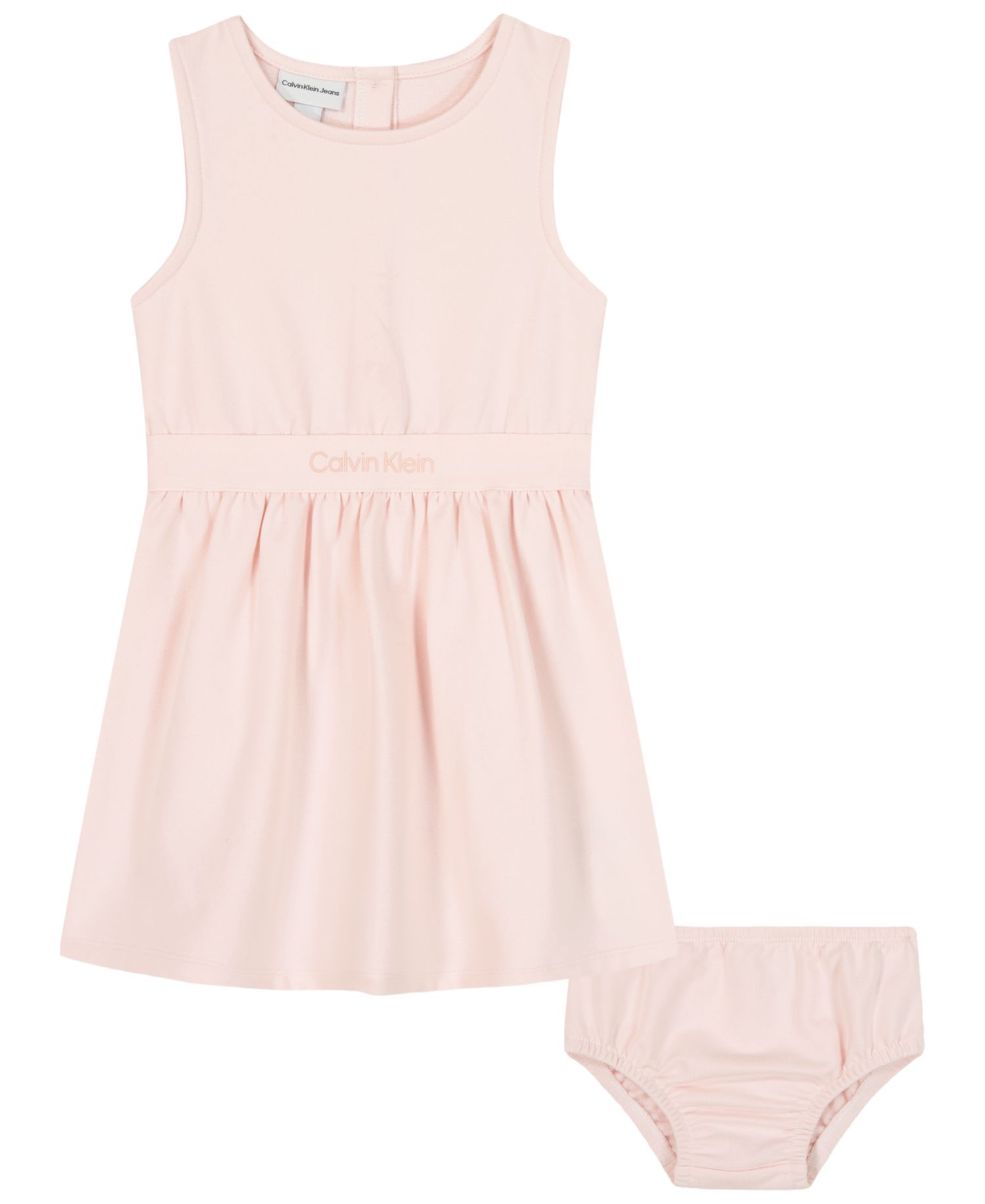 Baby Girls' Fit-and-Flare Knit Logo Dress with Diaper Cover