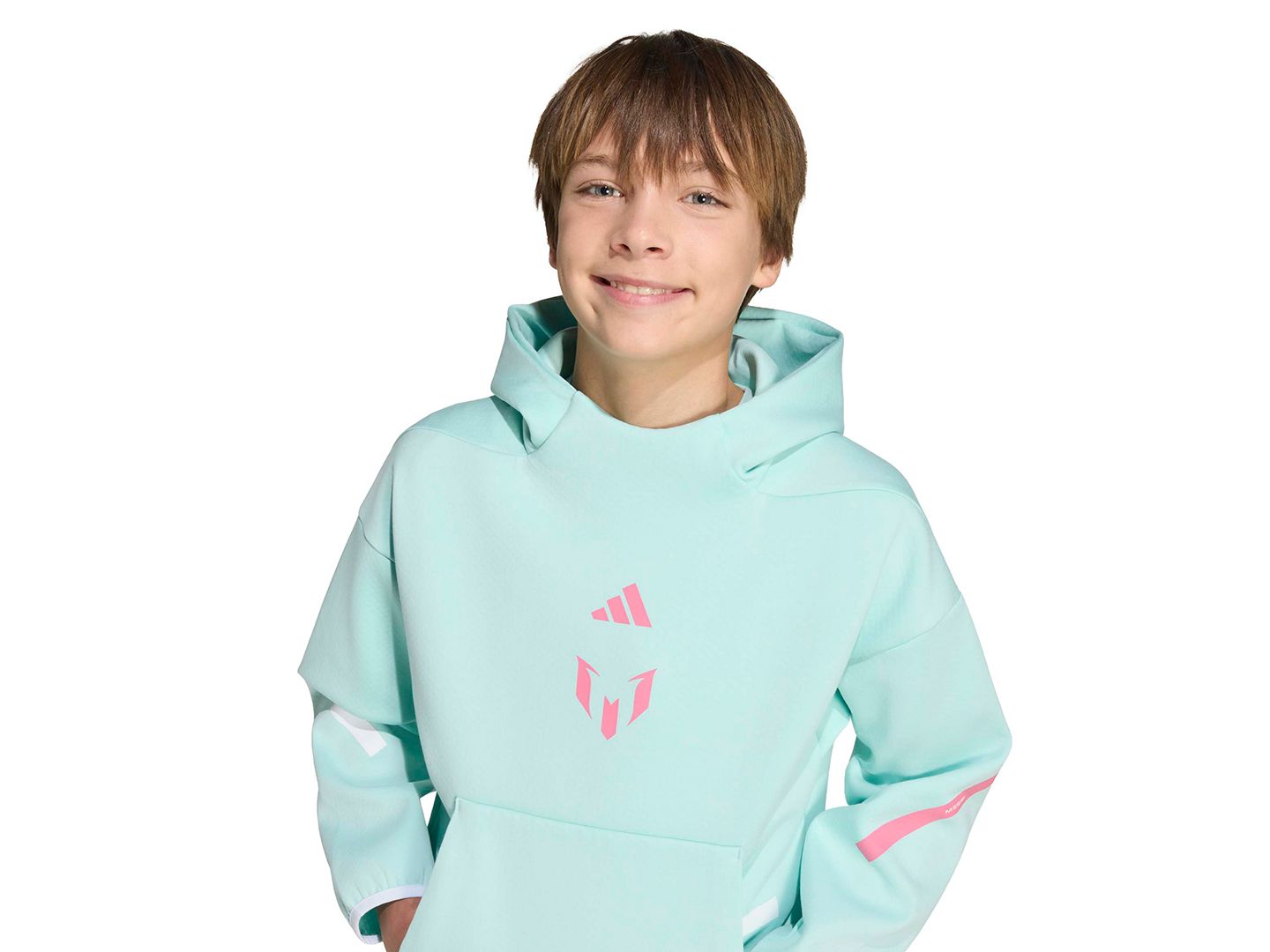 Детское худи adidas Boys' and Girls' 6-20 Messi Z.N.E. Soccer, цвет: Аквамариновый — фото 4