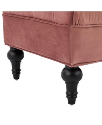 Modern Velvet Ottoman Bench, Comfy Upholstered Footstool with 2 Detachable Pillows, Bedroom End of Bed Bench for Living Room, Entryway