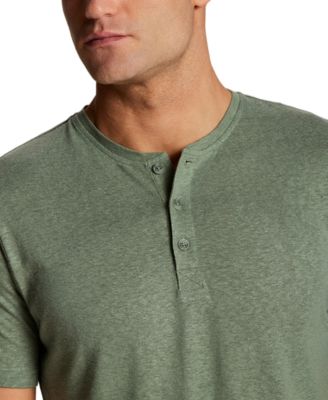 Men's Short-Sleeve Linen Henley Knit Shirt