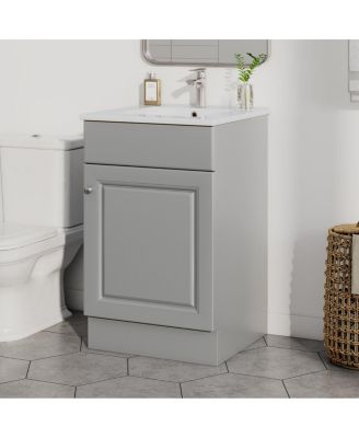 20'' Bathroom Vanity with Sink, Painted MDF Cabinet, Soft Close Door, Adjustable Shelf & Organizer for Small Spaces