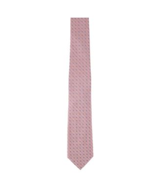 Men's Ignacio Linen Blend Polka Dot Vertical Slant Lined Business Necktie